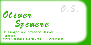 oliver szemere business card